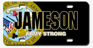 Us Army Seal / Black Background License Plate For Bikes, - United States Army