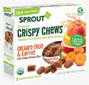 sprout, snacks de frutas y granos de durazno y zanahoria - sprout organic orchard fruit & carrot crispy chews