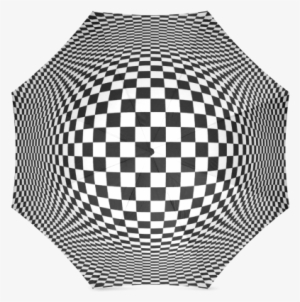 Optical Illusion Checkers Foldable Umbrella Optical - Sensory Perception Black And White