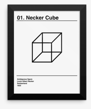 Necker Cube Optical Illusion Art Print Poster - Necker Cube