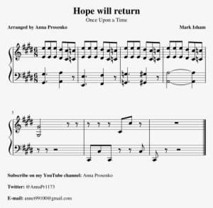 Once Upon A Time Hope Will Return Sheet Music For Piano - Sheet Music