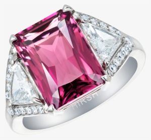 Majestic Ring Set With A Radiant Cut Pink Tourmaline - Ring