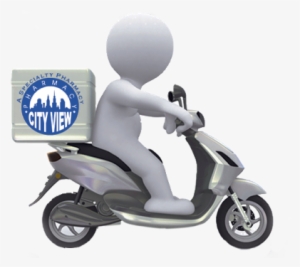 City View Pharmacy Is Your Free Delivery Pharmacy In - Png Motorcycle For Delivery