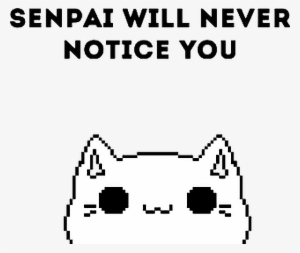 Png Anime Senpai Cute Cat Collage Blackandwhite Pastel - Senpai Png