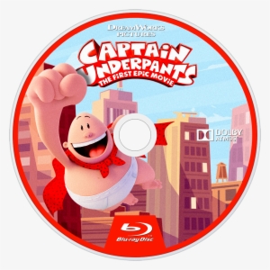 Captain Underpants Bluray Disc Image - Captain Underpants Blu Ray Label
