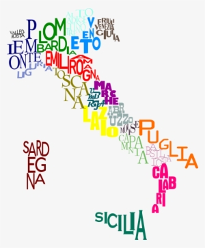 Italy Map With Regions' Name - Italy