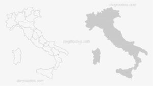 Italy 1 Dwg, Cad Blocks, Free Download - Italy Map Png