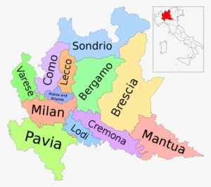Map Of Region Of Lombardy, Italy, With Provinces-en - Province Lombardia