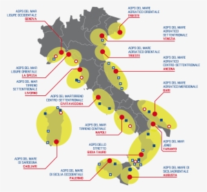 The New Italian Port System Authorities And Their Share - Italy Black And White Map
