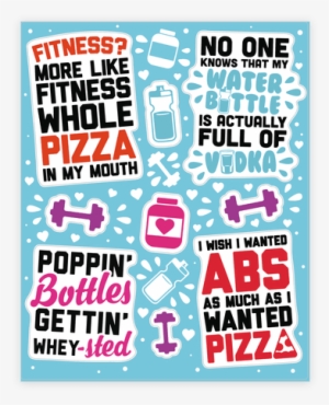 Funny Fitness Sticker/decal Sheet - Funny Water Bottle Stickers