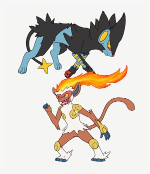 Infernape And Luxray - Cartoon