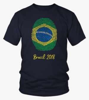 Brazil Shirt 2018 Thumbprint Soccer Flag Design - Larry Bernandez T Shirt