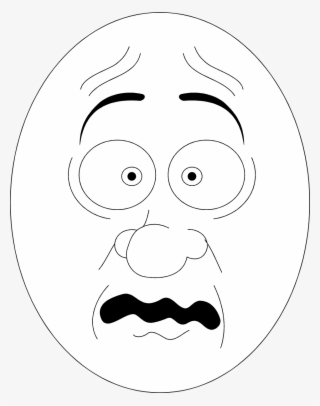 Wtf - Afraid Face Clip Art Black And White