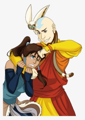 Aang Holding Korra-ynb625 - Korra And Aang