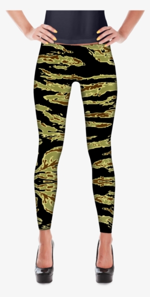 American Tiger Stripe Gold Camo All-over Leggings - Women's Leggings - Back To Prep - Xs