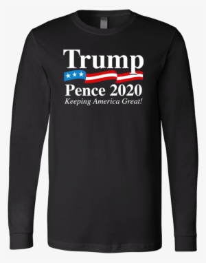 Trump Pence 2020 Long Sleeve Shirt - Custom Photo Floating Locket Donald Trump President