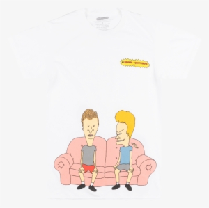 Beavis And Butthead Couch T-shirt White Mens Retro - Beavis And Butthead - Couch Scene - Sticker / Decal