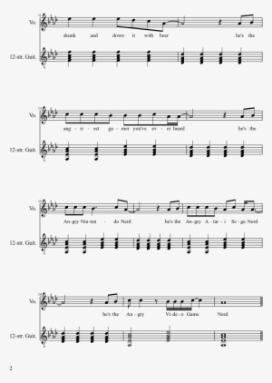 Sheet Music 2 Of 2 Pages - Avgn Theme Piano Sheet Music