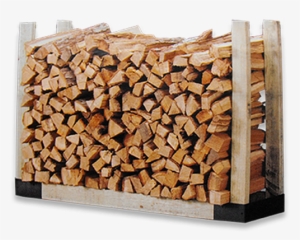 Bin Of Dried, Split And Stacked Oak Firewood - Hy-c Co Slrk Black Painted Steel Log Rack Bracket Kit