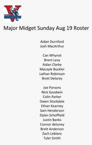 midget roster august