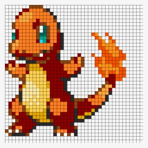 Pokemon Charmander Fuse Bead Perler Pattern Perler - Pixel Art Pokemon Charmander