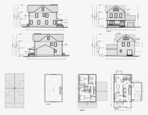 blueprints for the livingston home the front view and - technical drawing