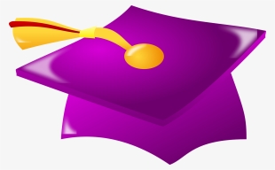 Purple Clipart Graduation - Purple And Yellow Graduation Cap