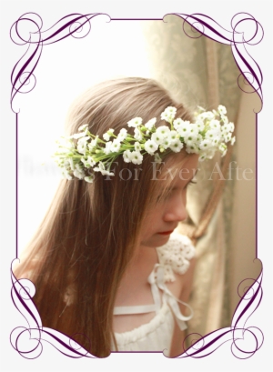 Silk Artificial White Wedding Floral Crown / Halo With - Flower