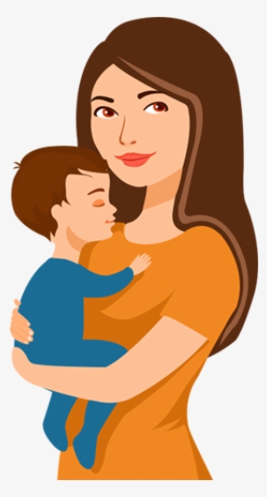 First Visit - Mother And Baby Cartoon Png