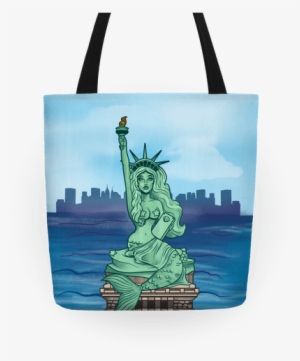 Statue Of Liberty Mermaid Tote - Statue Of Liberty Bag
