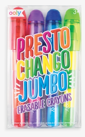 Set Of 4 Presto Chango Jumbo Erasable Crayons With - Ooly Presto Chango Jumbo Erasable Crayons