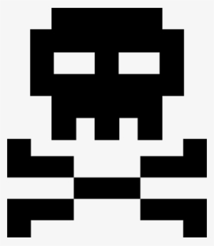 Pixel Skull And Bones Wall Sticker - Calavera Pixel