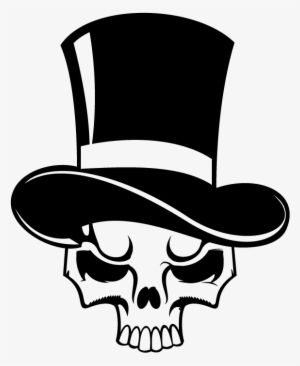 Skull Tophat Colouring Pages - Skull Top Hat Png