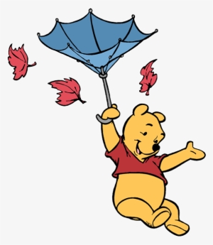 Winnie The Pooh With Umbrella - Winnie The Pooh Fall