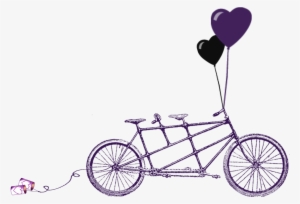 Purple Tandem Bike Wedding Invitation Template Â & - Violet Wedding Border Png