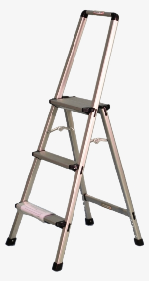 Aluminium Step Ladder With Handrail 600mm - Slim Aluminium Step Ladder Australia