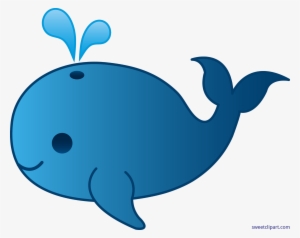 Cute Blue Clip Art Sweet - Blue Whale Clipart