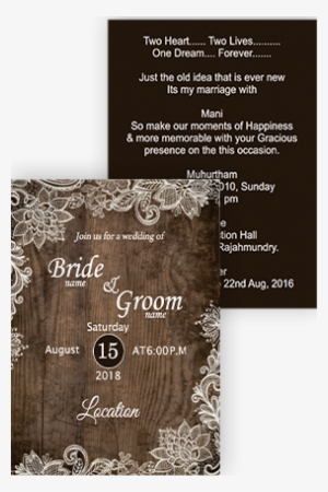 Sparkling Brown Shadig Portrait Wedding Invitation - Marriage Wedding Invitation Cards