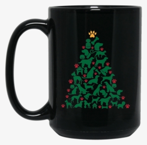 Dog Paw Christmas Tree Coffee Mug - Christmas T-shirt Dog Lover Person Christmas Tree T-shirt