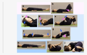 Illustration Of Poses From The Recumbent Isometric - Yoga For Chronic Fatigue