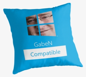 "gaben Compatible" Throw Pillows By Potatonotfound - Gabe Newell Smile