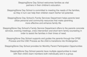Families As Partners Steppingstone Day School Welcomes - Child