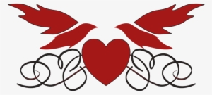 Wedding, Heart Doves Love Romance Transparent Icon - Dove With Heart Png