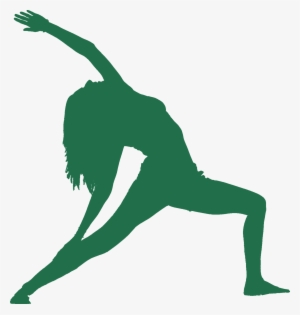 Green Colored Silhouette Women Performing Reverse Warrior - Yoga Logo Png