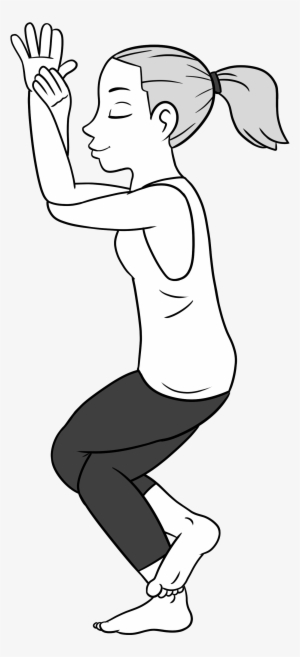 Eagle Pose For Hip And Shoulder Stretching - Illustration