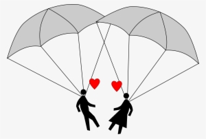 skydiving clipart paratrooper - black and white parachute cliparts