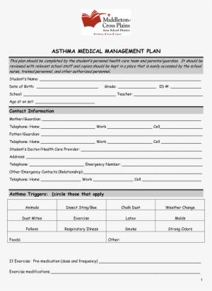 asthma medical management plan main image - management