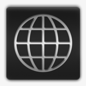 086545 Silver Inlay Square Metal Icon Business Globe - Web Icon Square Png
