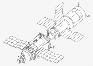 Salyut 7 And Cosmos 1686 Drawing - Tks Spacecraft