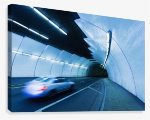 Urban Tunnel, Car Moving With Motion Blur Canvas Print